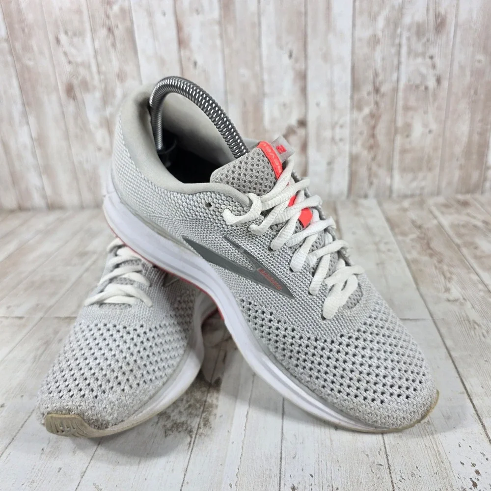 Brooks Revel 2 Womens Running Shoes Grey White Pink 1202811B028 Size 8 B